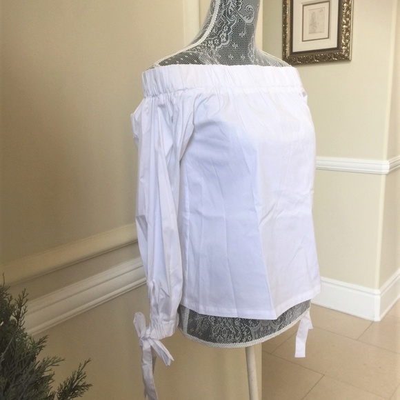 NWT $149 7 For All Mankind Off-Shoulder Tie Top - Picture 4 of 8